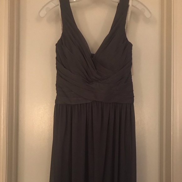 Davids Bridal mesh long bridesmaid dress - Picture 3 of 5
